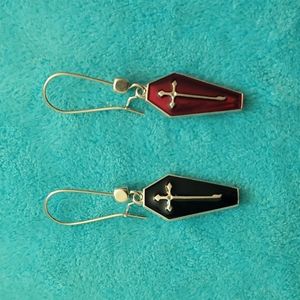 Mismatch Coffin Cross Earrings